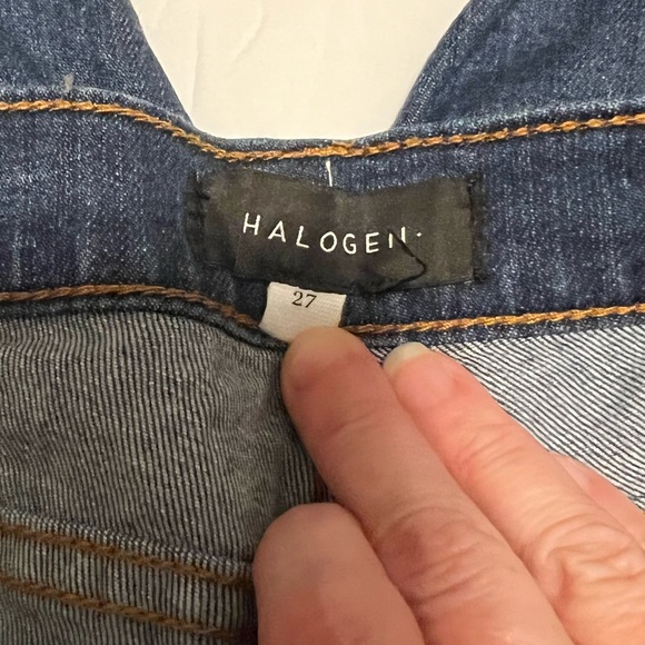 Halogen Womens Ripped Flare Crop Cut Off Jeans Blue Size 27. - Picture 11 of 11